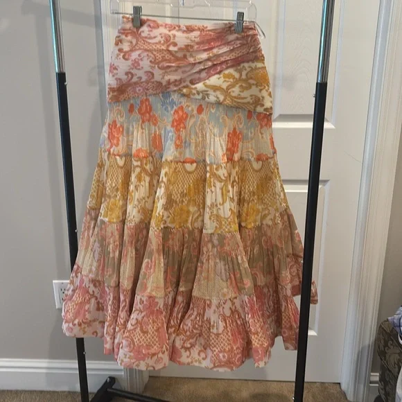 Zimmermann Postcard Patchwork Floral Patterned Women's Skirt - Picture 2 of 5